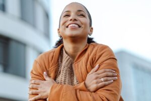 本当の幸せを味わっている女性